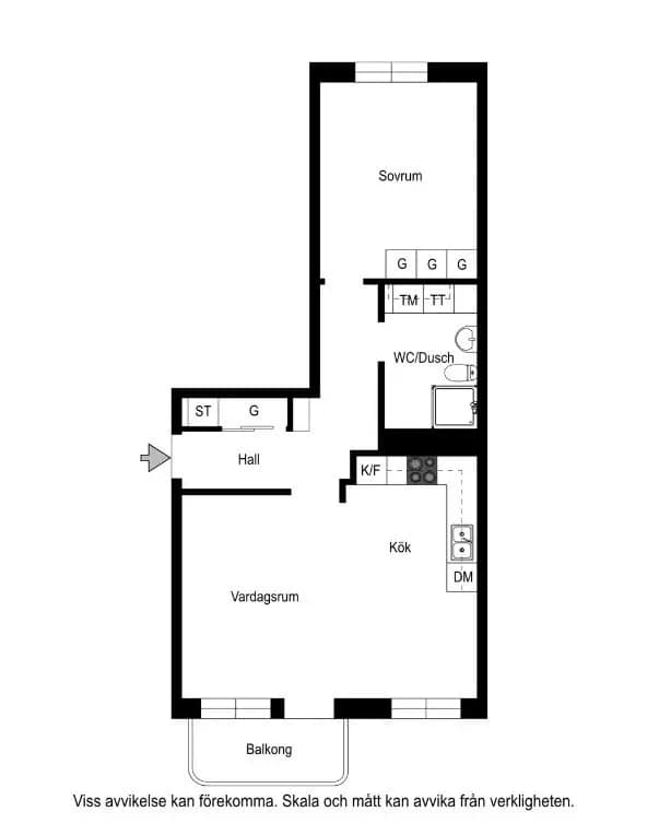 Floor plan for Räfsgatan 25
