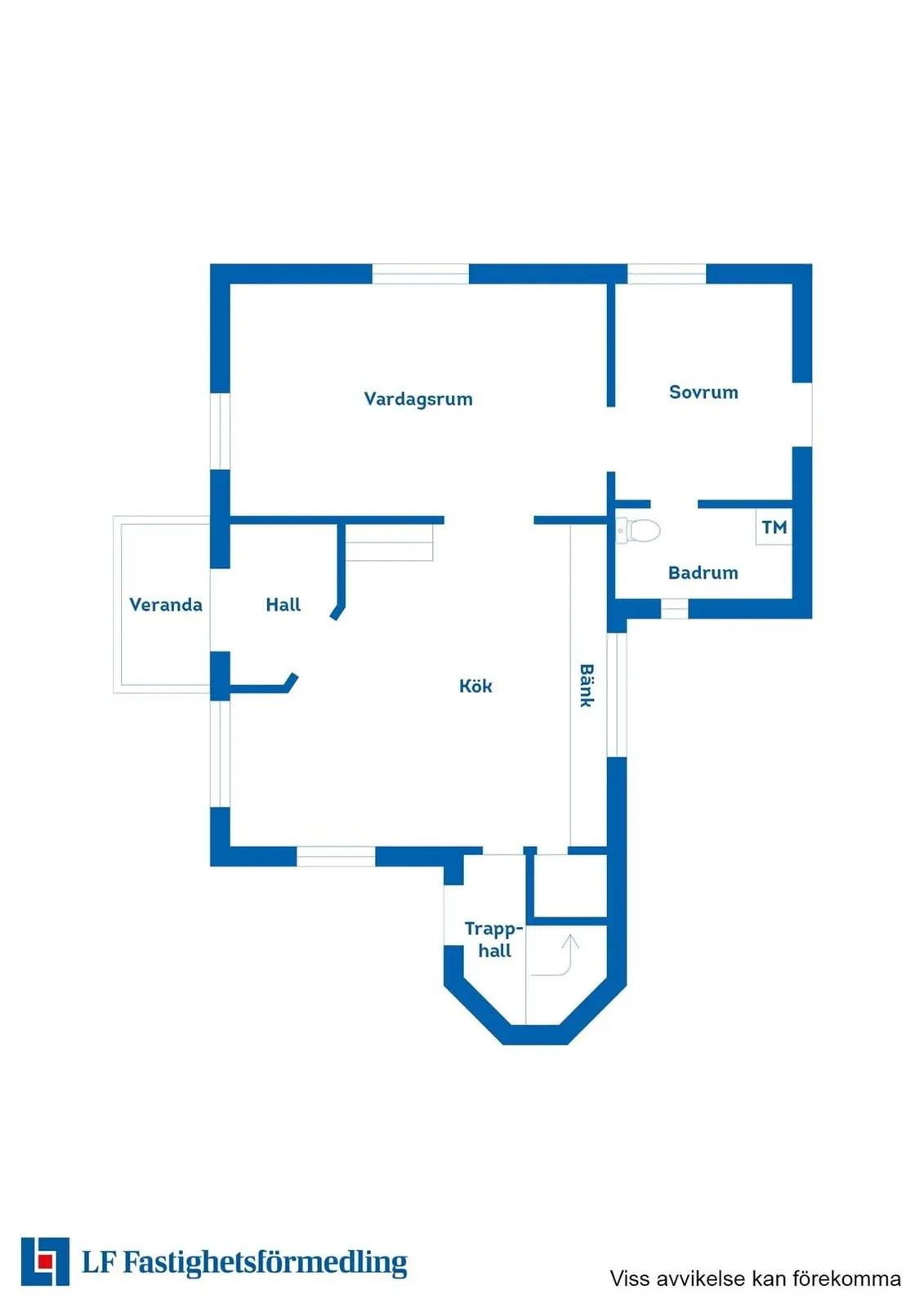 Floor plan for Tvärreds Hulu 301