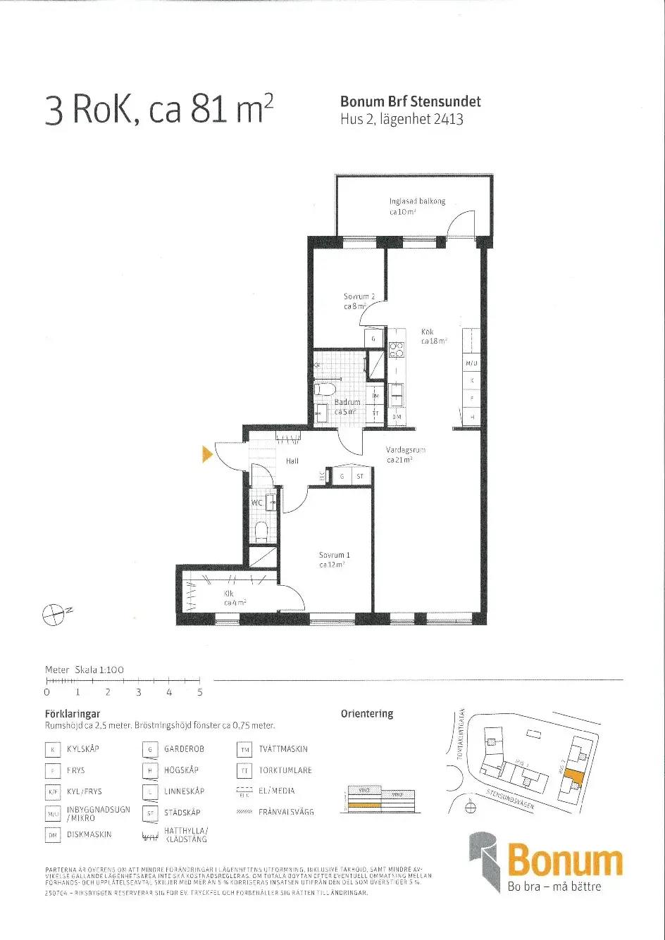 Floor plan for Stensundsvägen