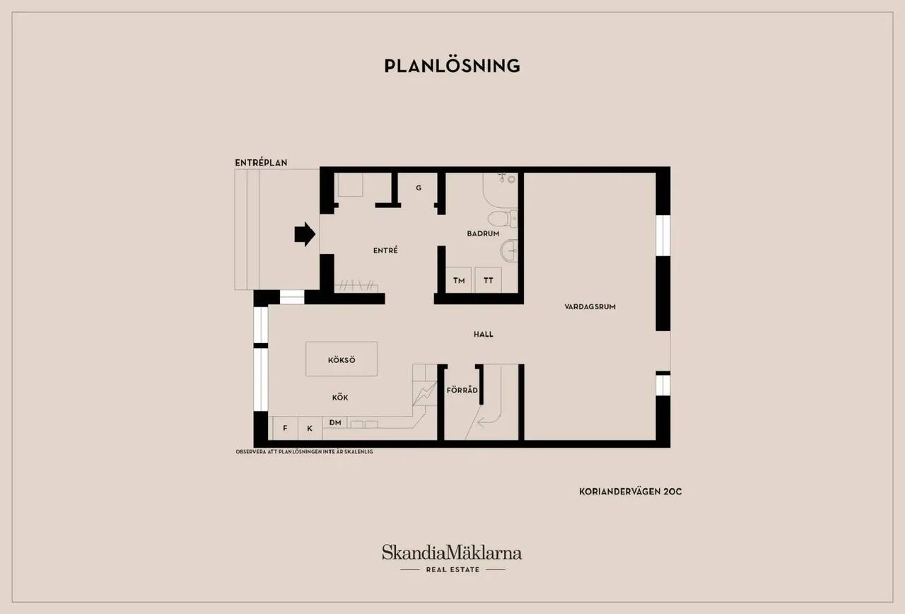Floor plan for Koriandervägen 20C