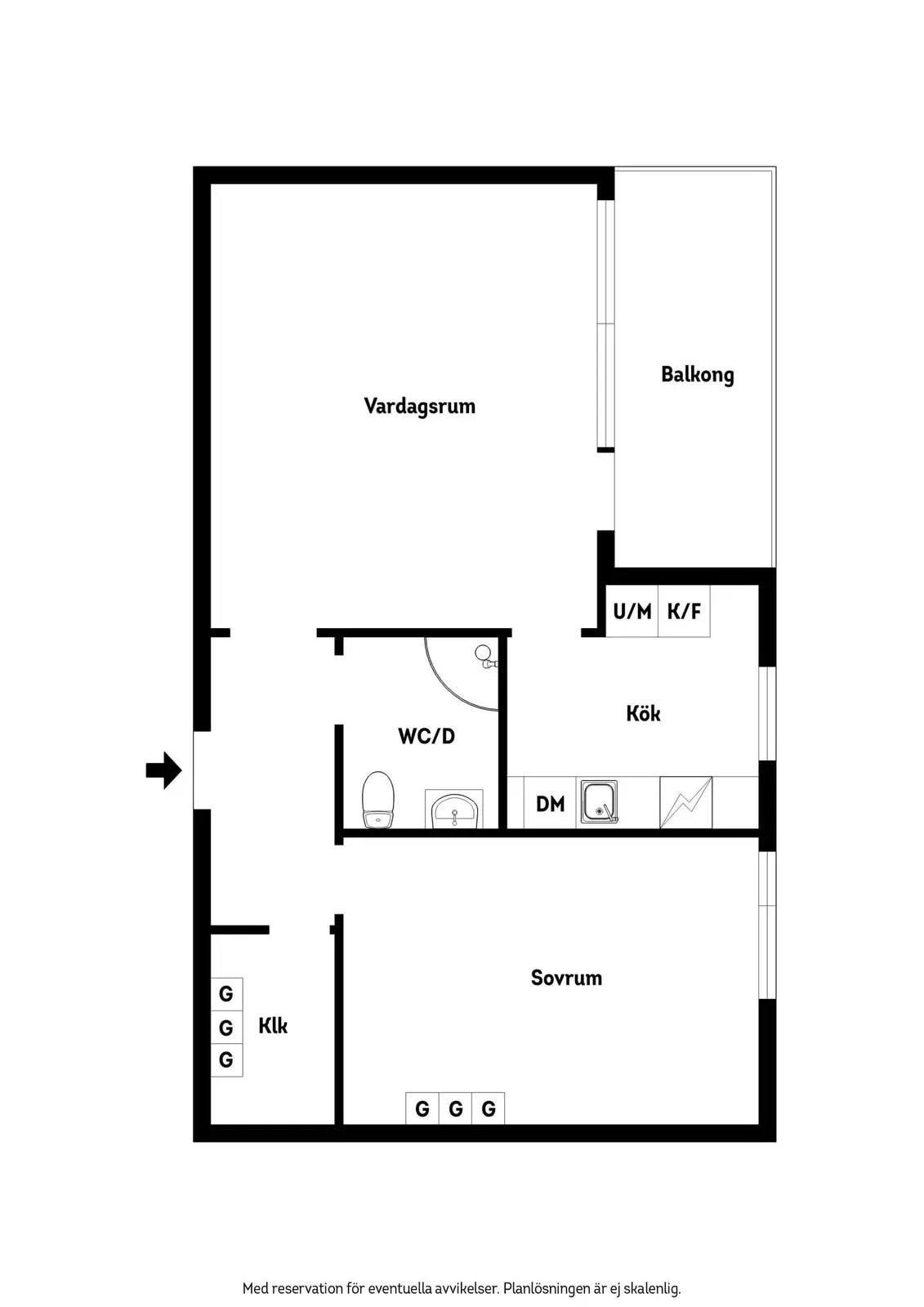 Floor plan for Kristian II:s väg 14c