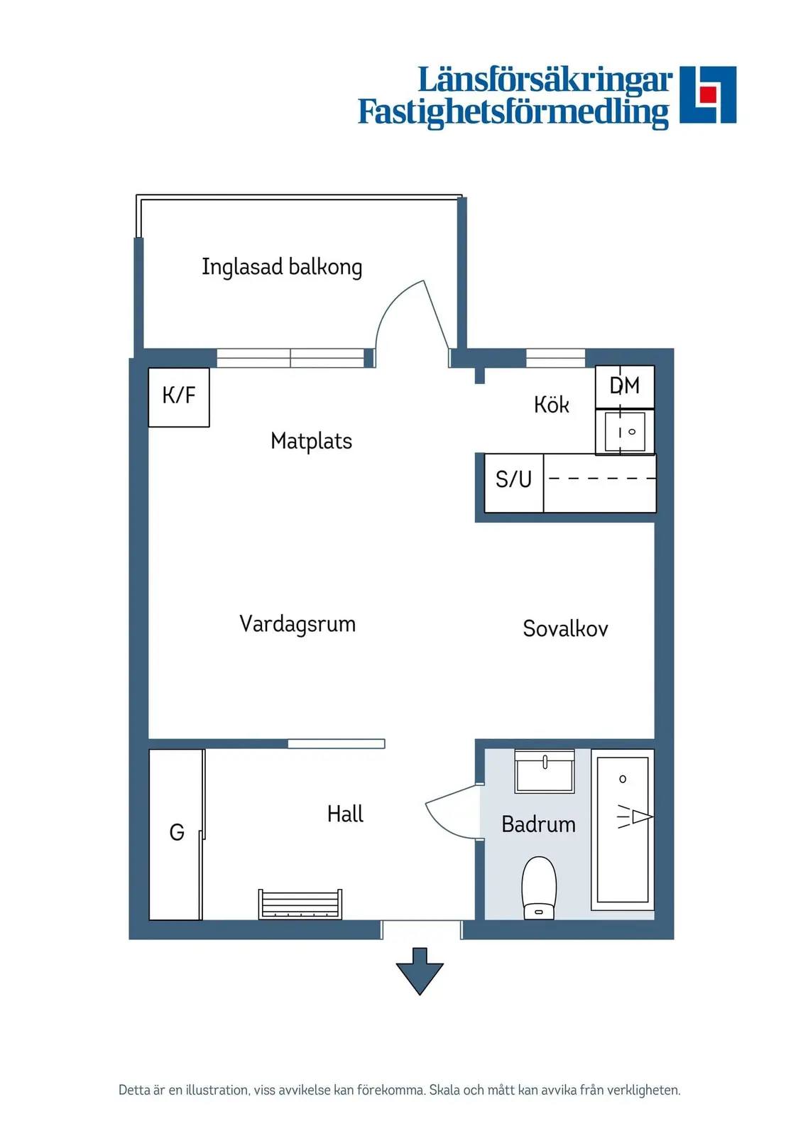 Planritning för Gillevägen 3, 4 tr