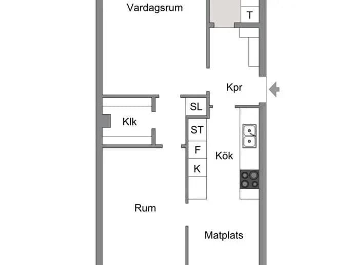Floor plan for Skäftingebacken 17, entréplan