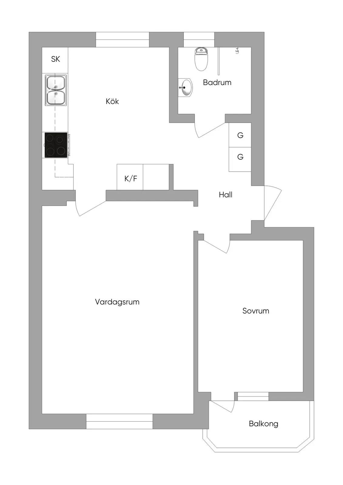 Floor plan for Regnvädersgatan 16