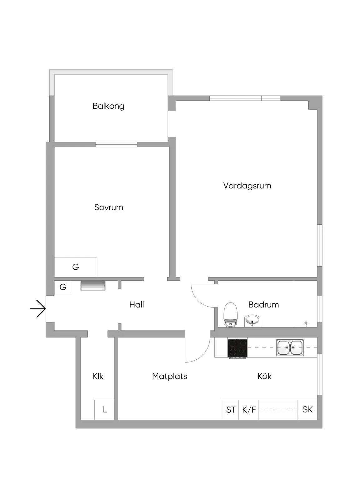 Planritning för Västra Stillestorpsgatan 25