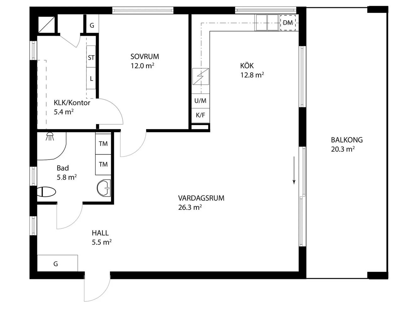 Planritning för Trumpetgatan 8