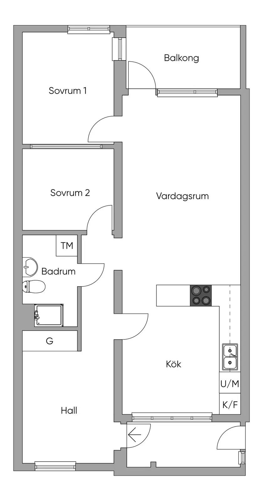 Floor plan for Bredängen 40