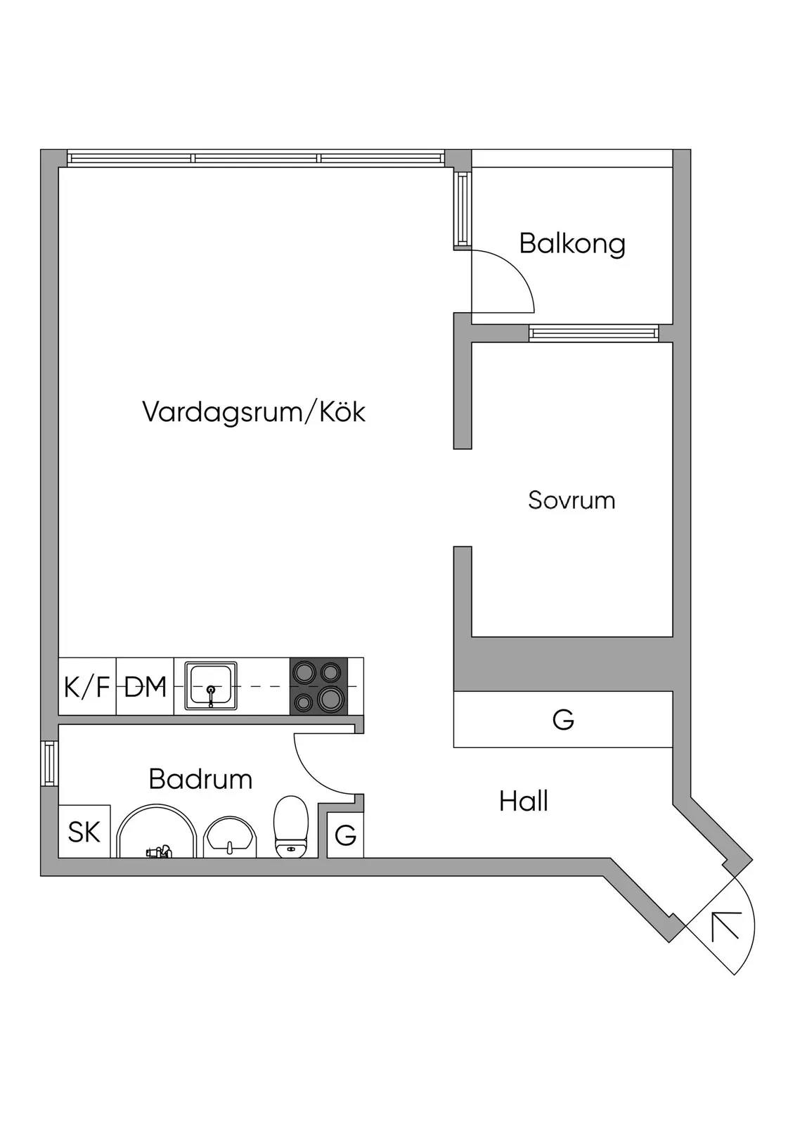 Floor plan for Sjömilsgatan 13