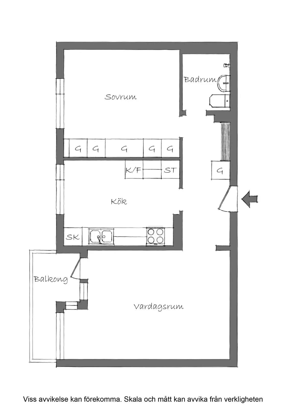 Floor plan for Badvädersgatan 23