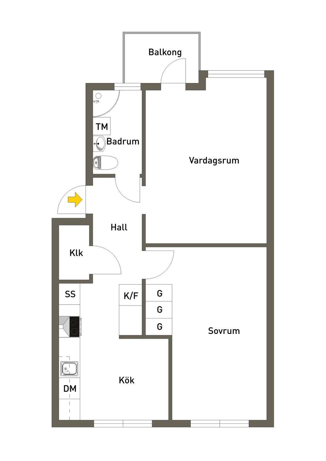 Planritning för De Geersgatan 12