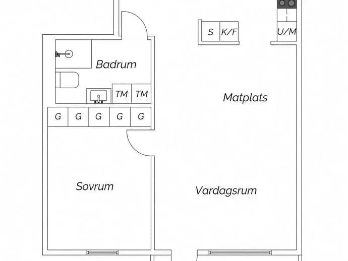 Floor plan for Gustaf Dalénsgatan 18