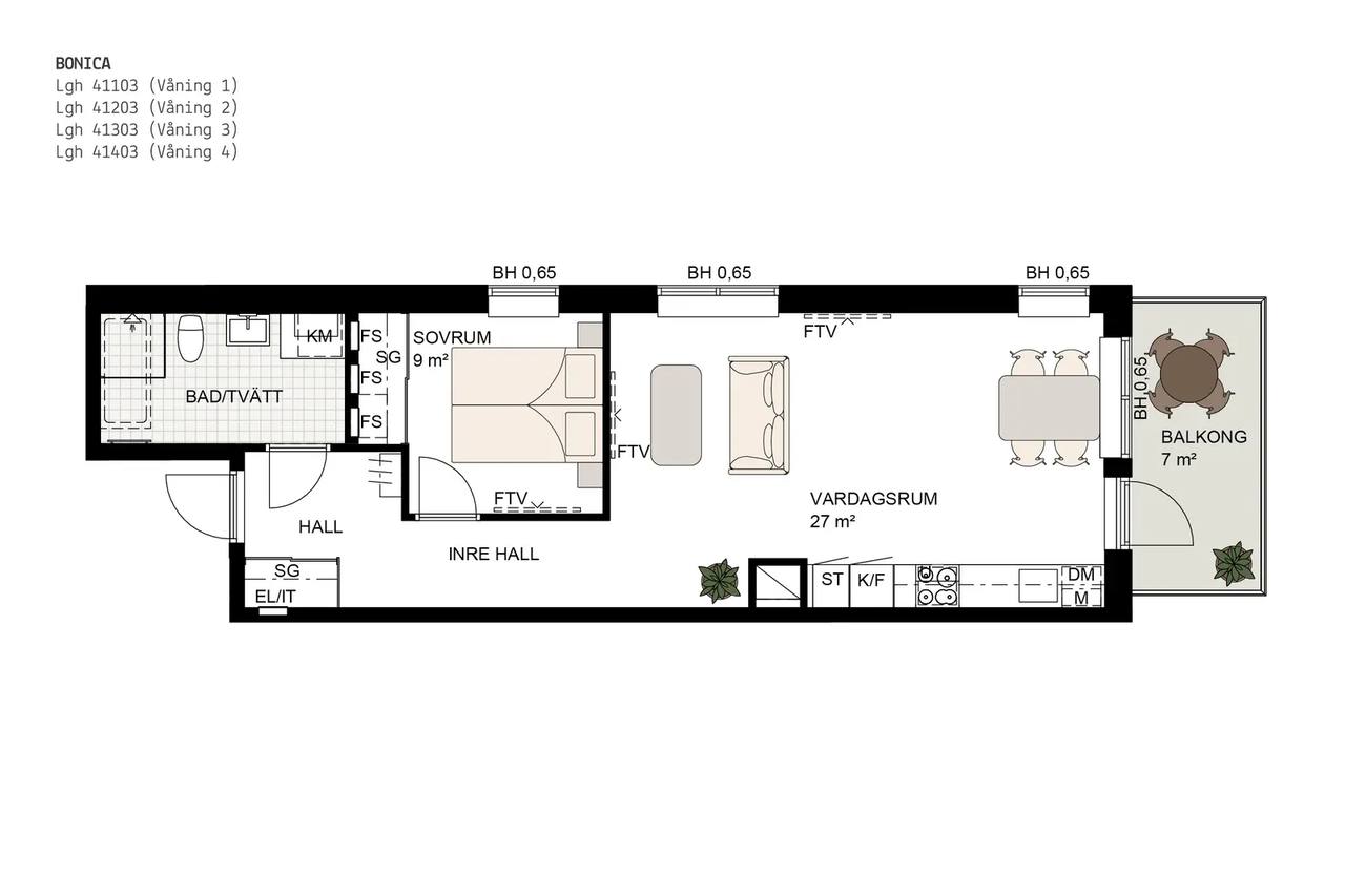 Floor plan for Svärmgatan 13
