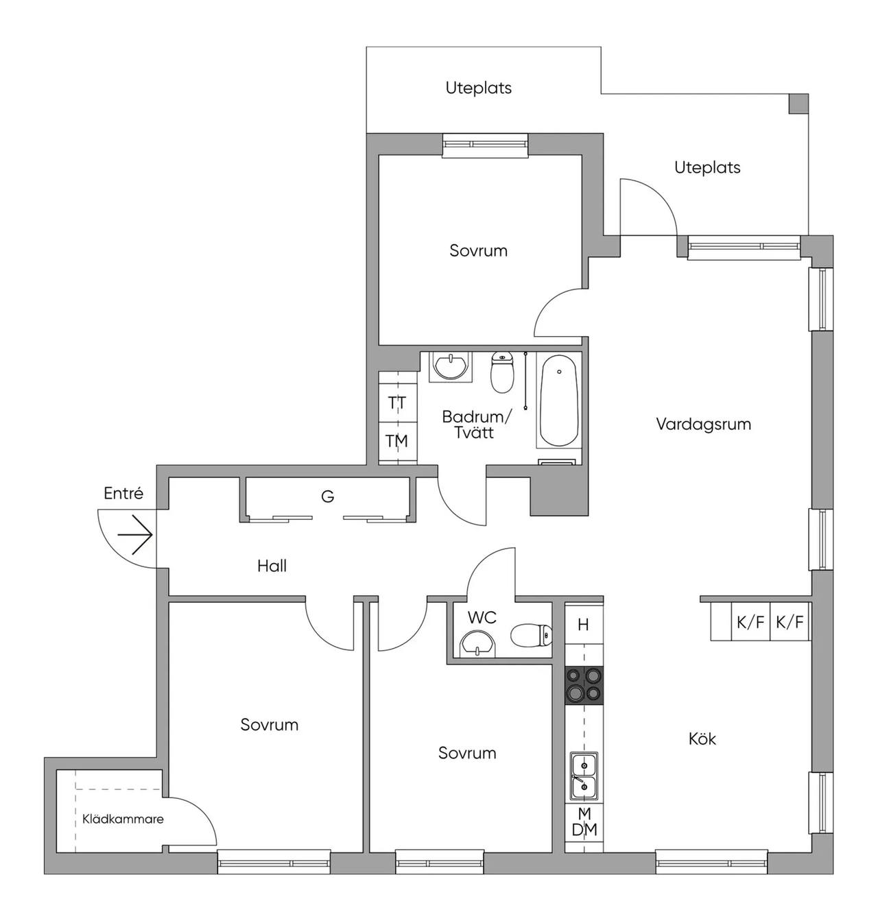 Floor plan for Clas Horns väg 7B