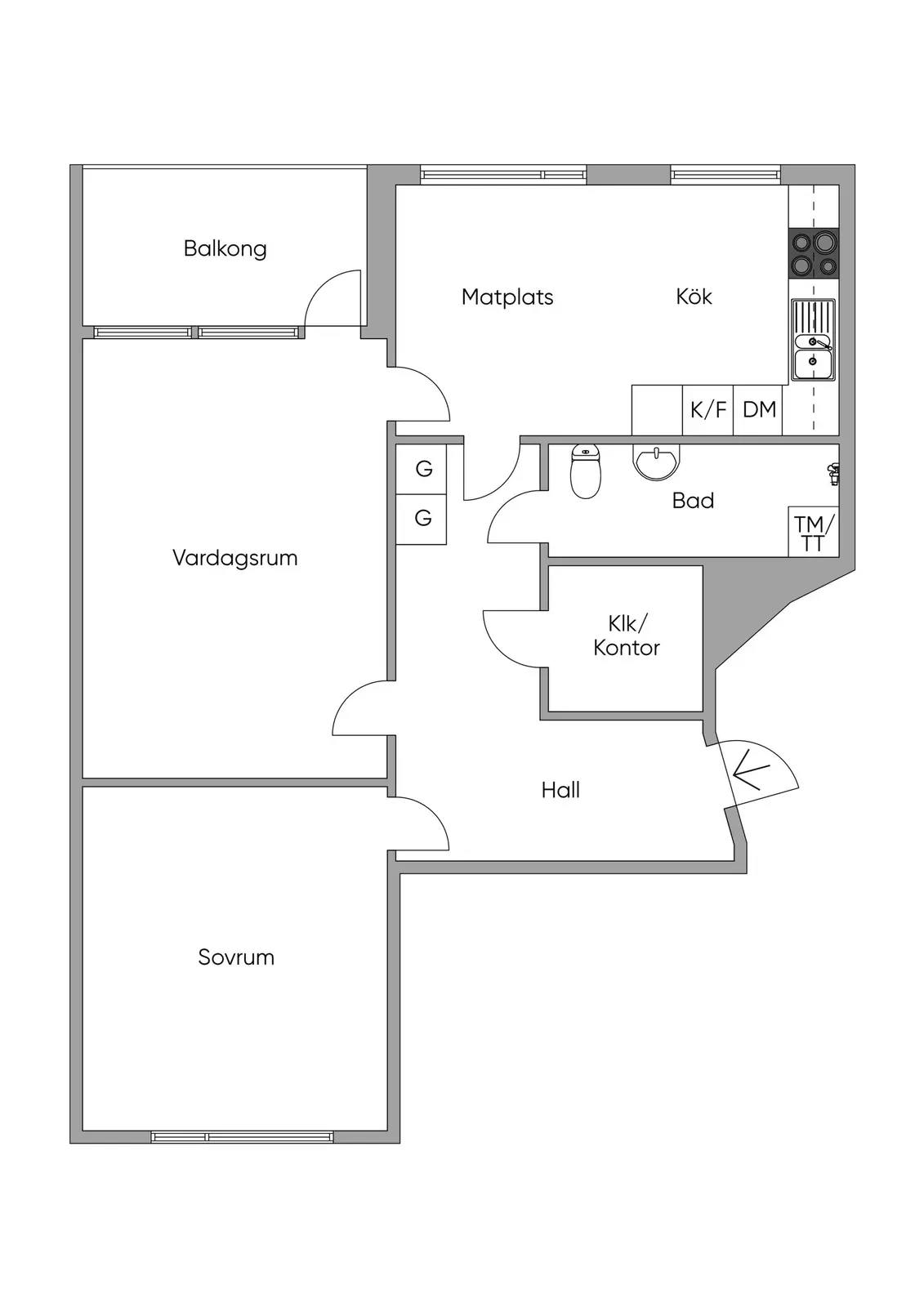 Floor plan for Vallavägen 185