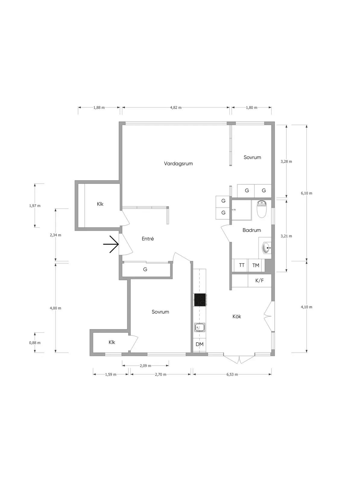 Floor plan for Karlslundsgatan 17