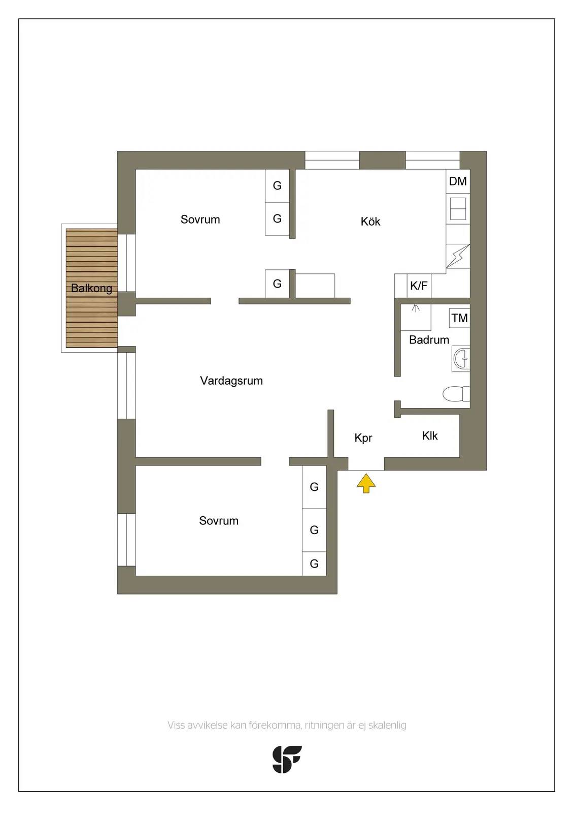 Planritning för Grimvägen 8