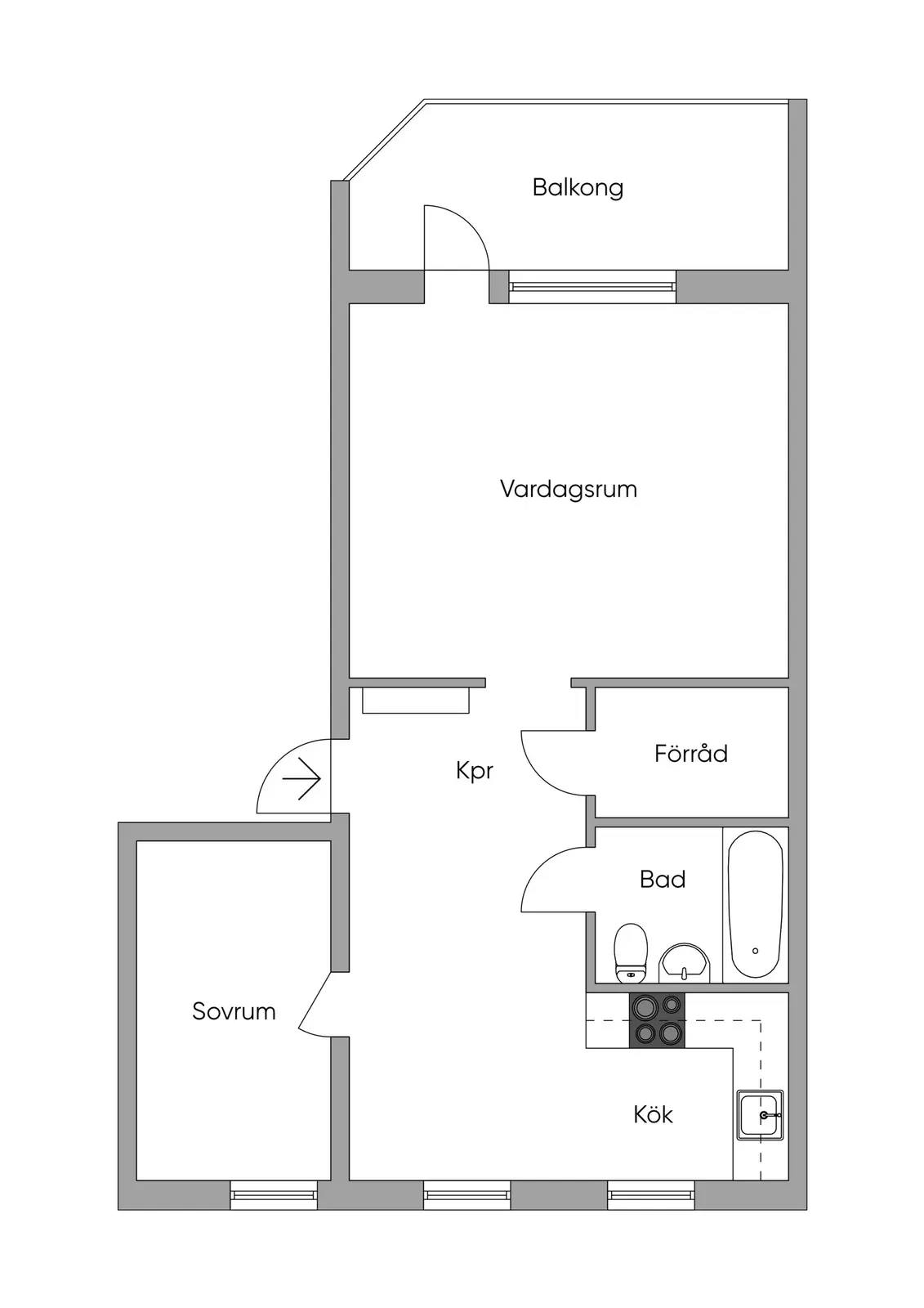 Floor plan for Mörtviksvägen 66B