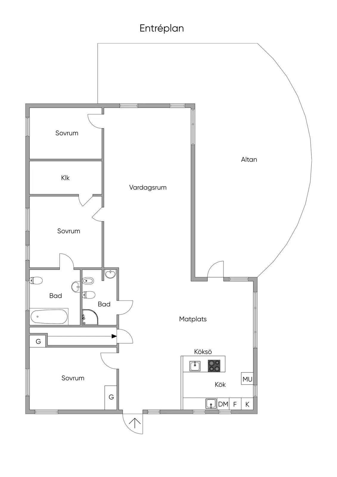 Floor plan for Björkdalsvägen 5B