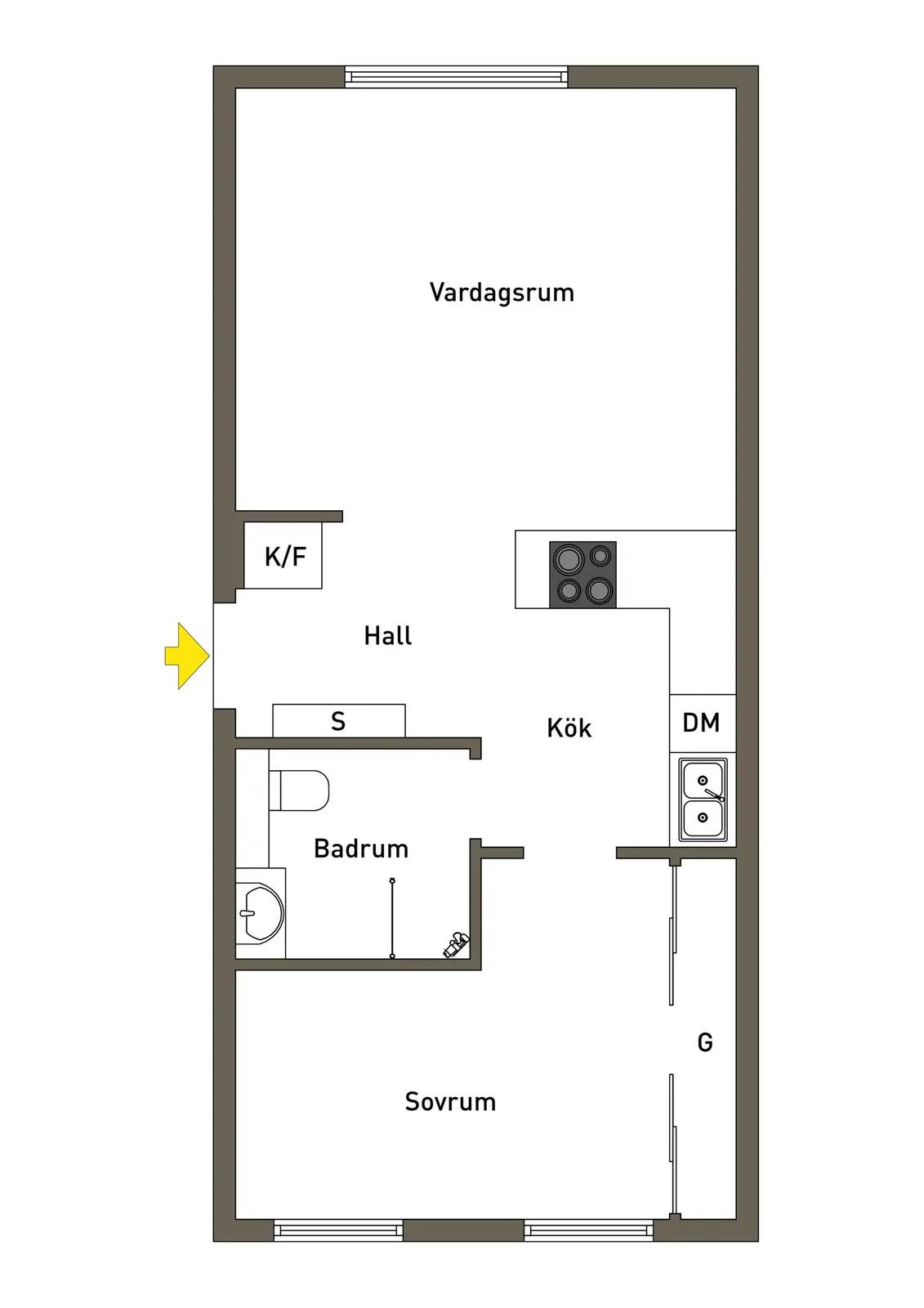 Floor plan for Erik Segersälls väg 15