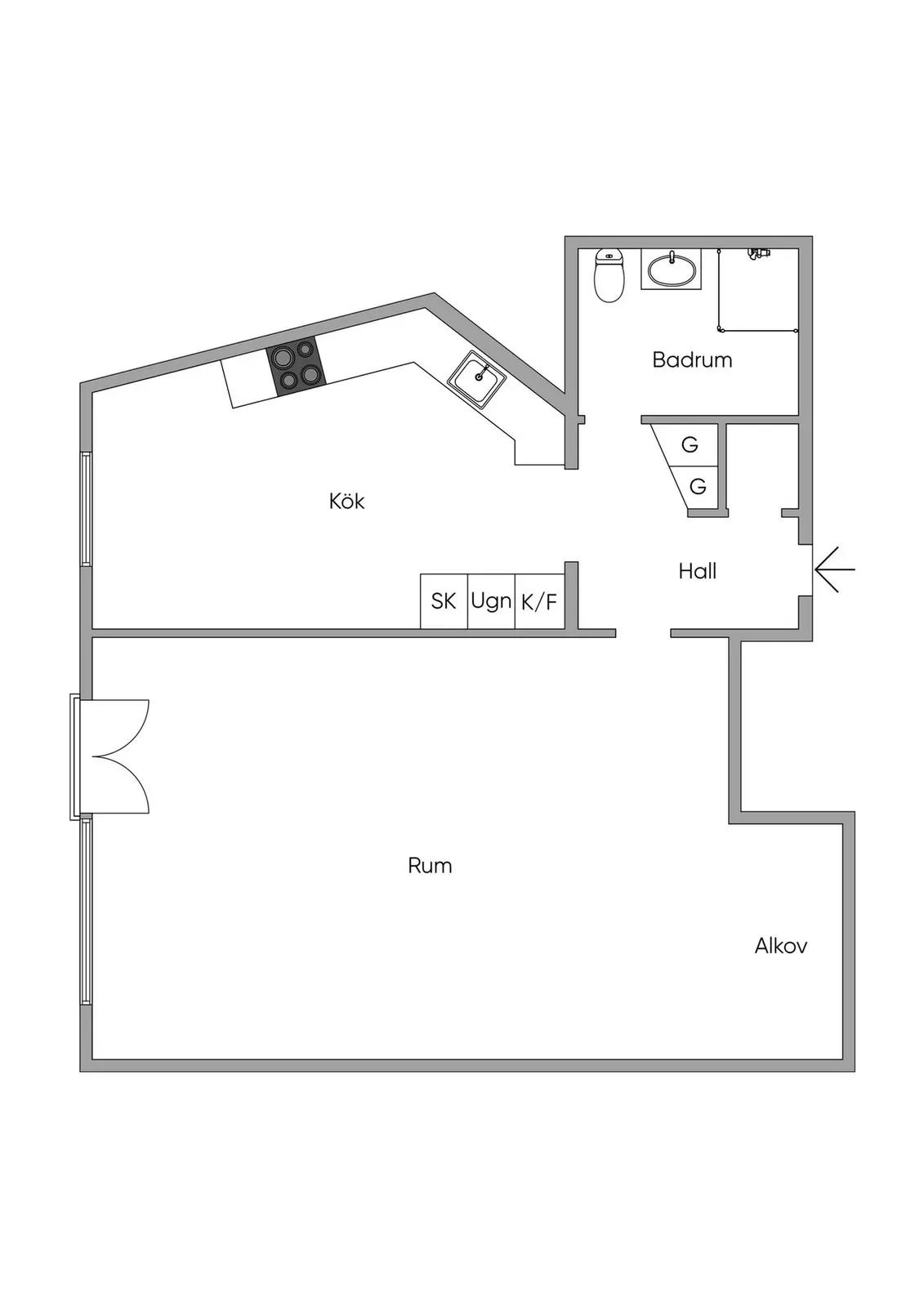 Planritning för Tornslingan 11B