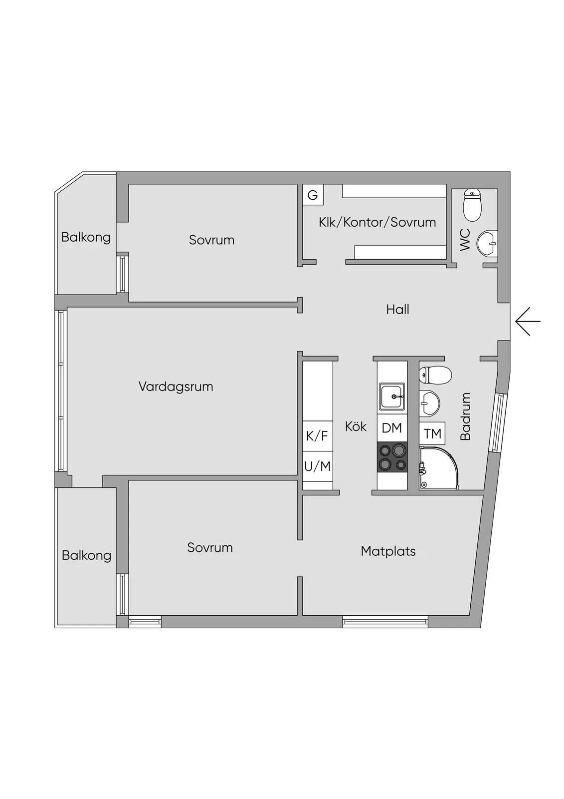 Planritning för Holmvägen 19