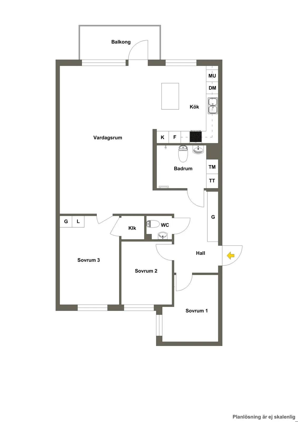 Floor plan for Jakobsdalsvägen 16, vån 5 av 5
