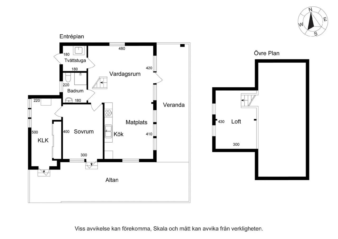 Floor plan for Fjälla