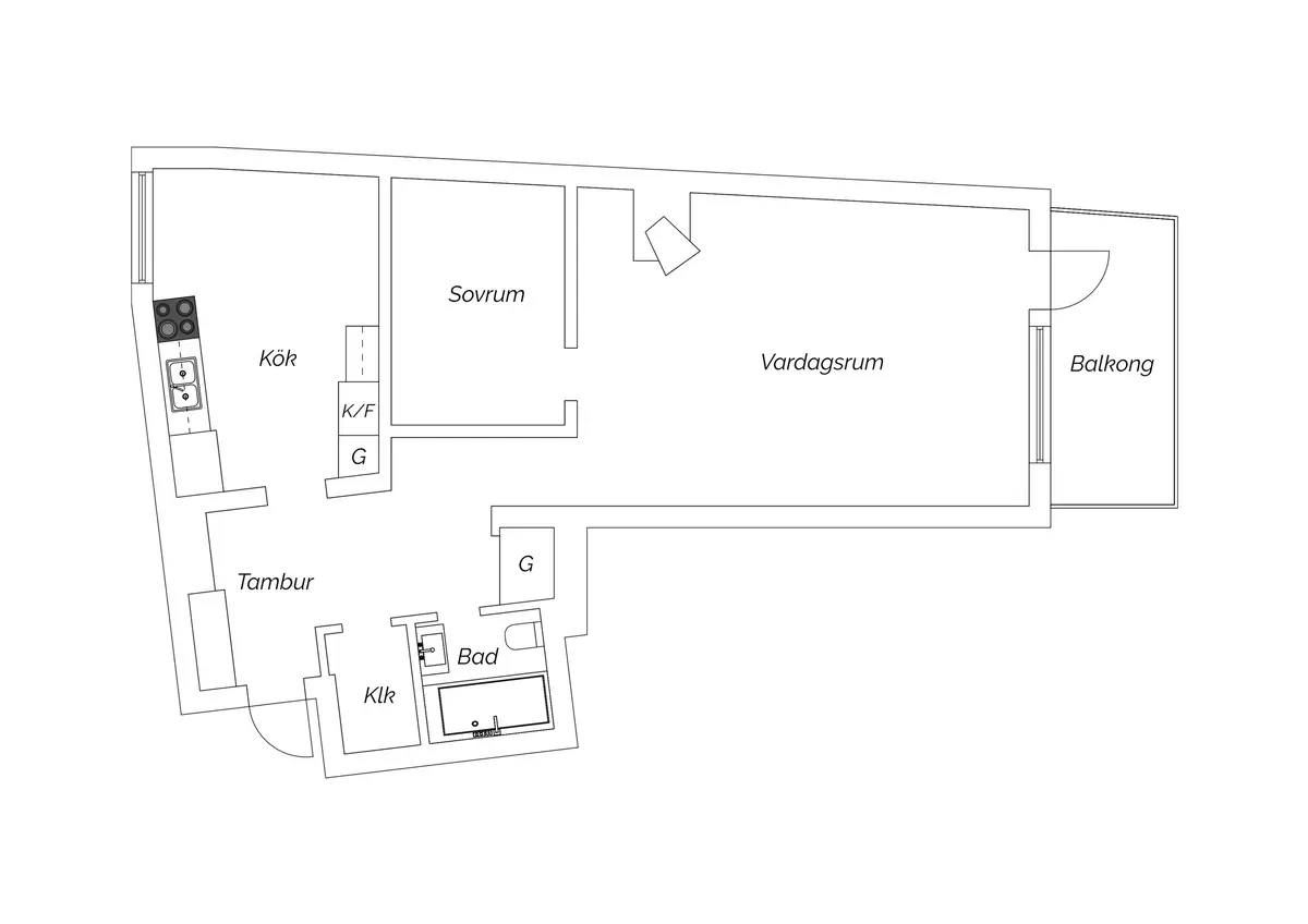 Planritning för Engelbrektsgatan 18A