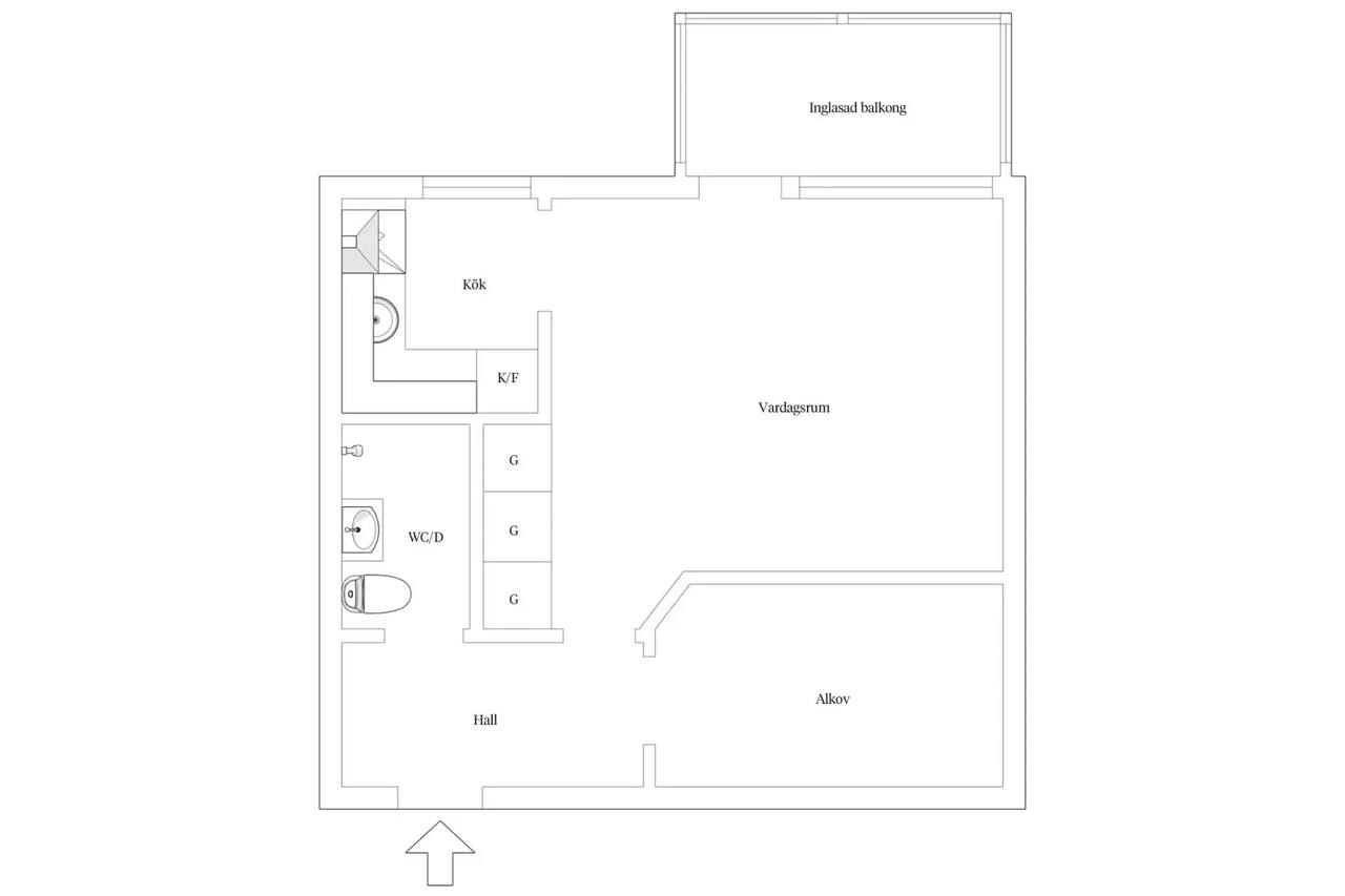 Planritning för Skolgatan 4A