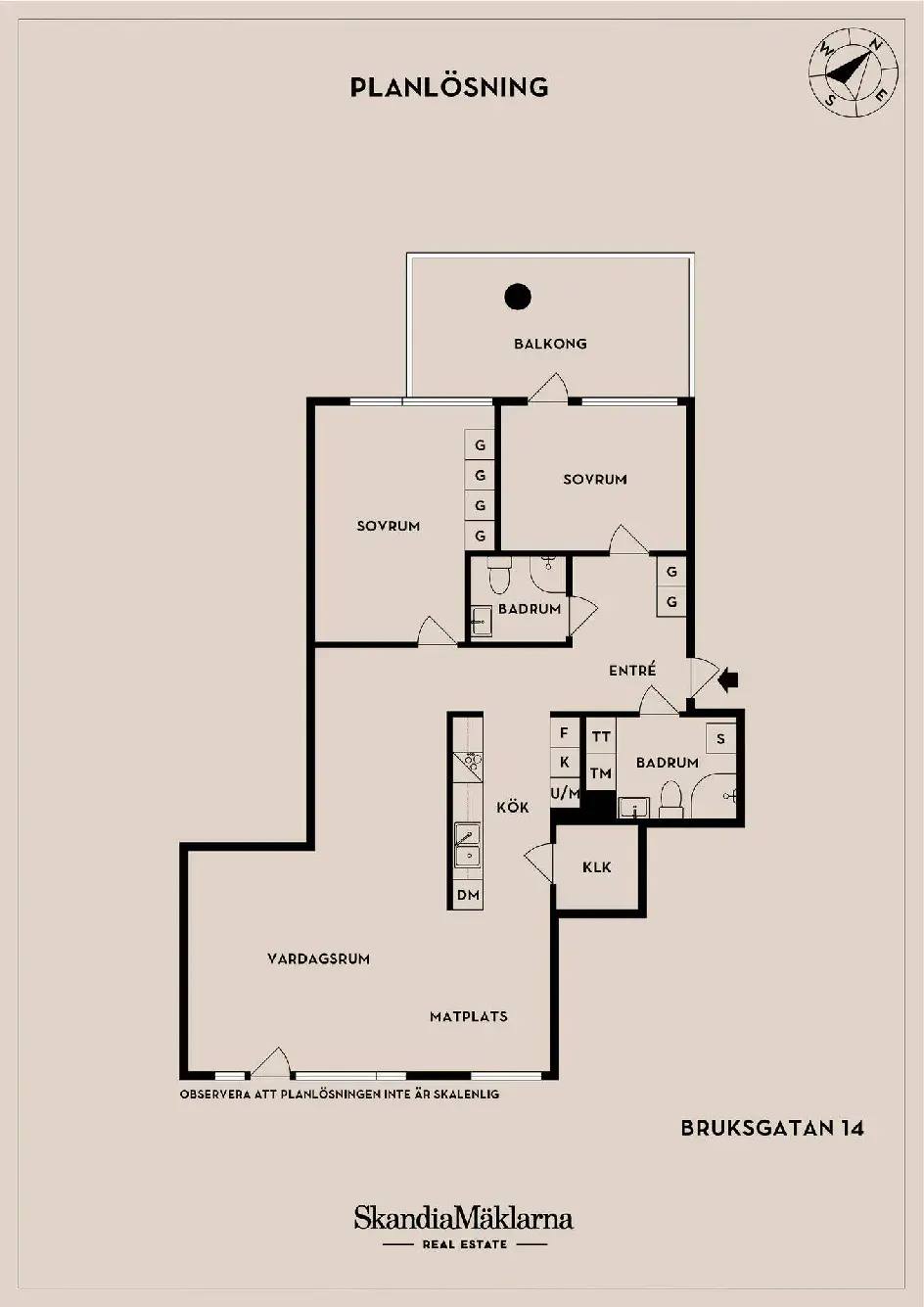 Floor plan for Bruksgatan 14