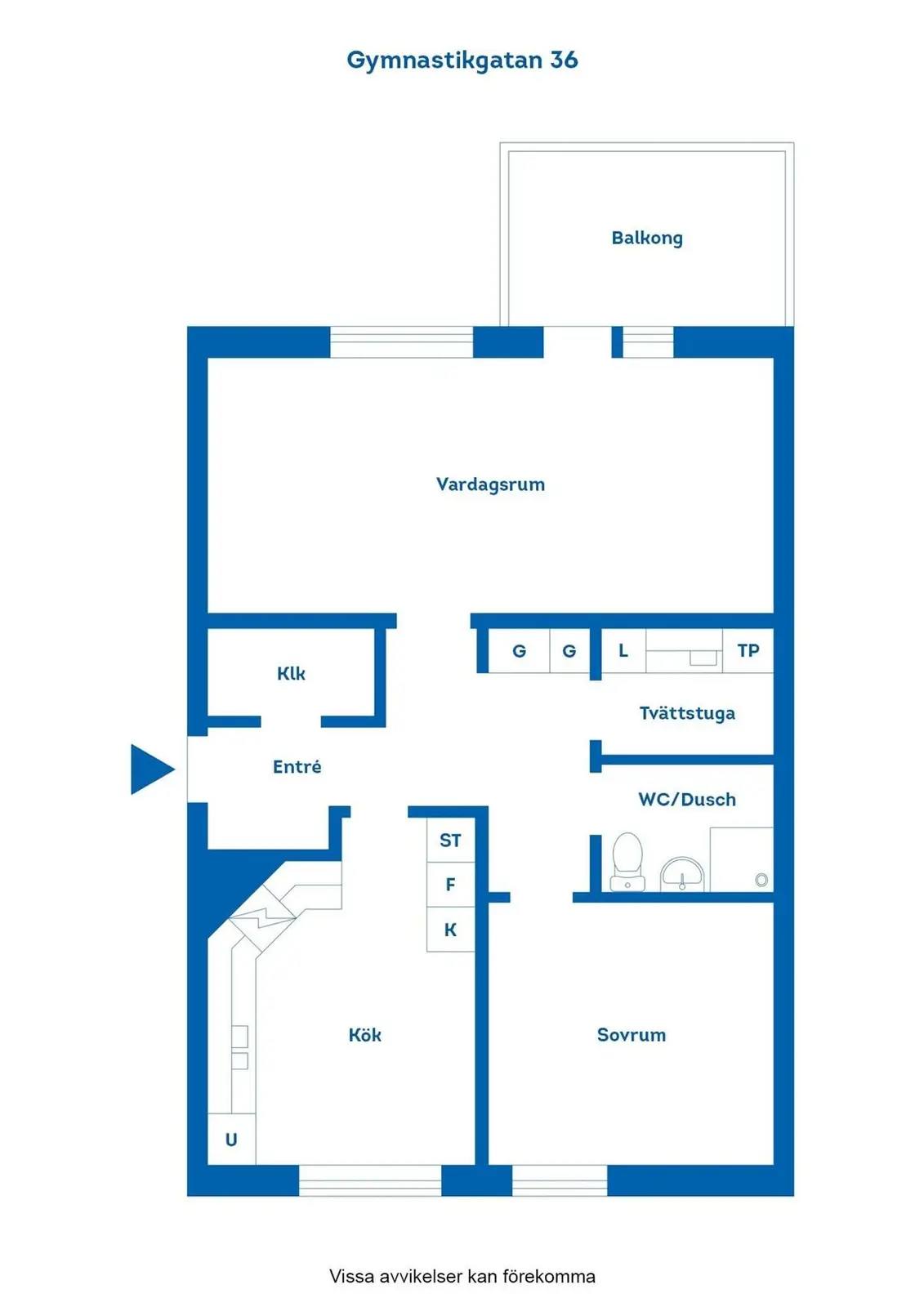 Planritning för Gymnastikgatan 36