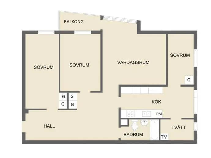 Floor plan for Fjärdholmsgränd 9A