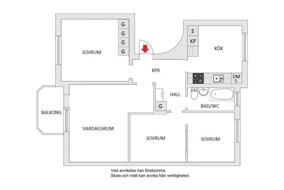 Floor plan for Kolbäcksgränd 25