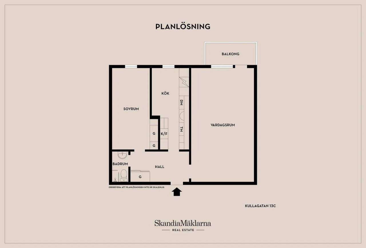 Planritning för Kullagatan 13C