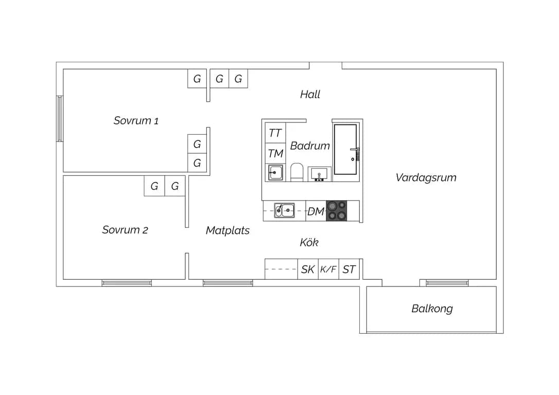 Floor plan for Stensövägen 1, 6tr