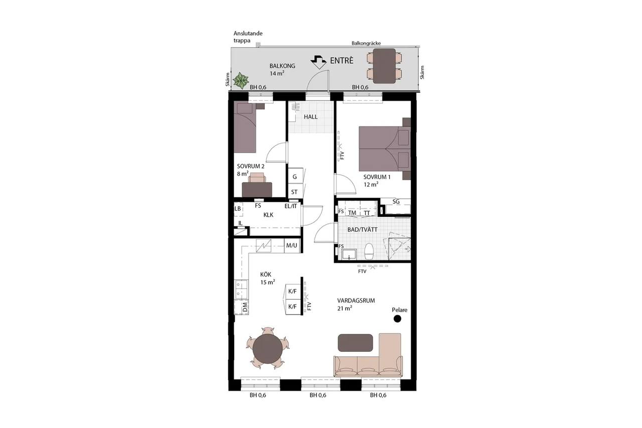 Floor plan for Textilgatan 9
