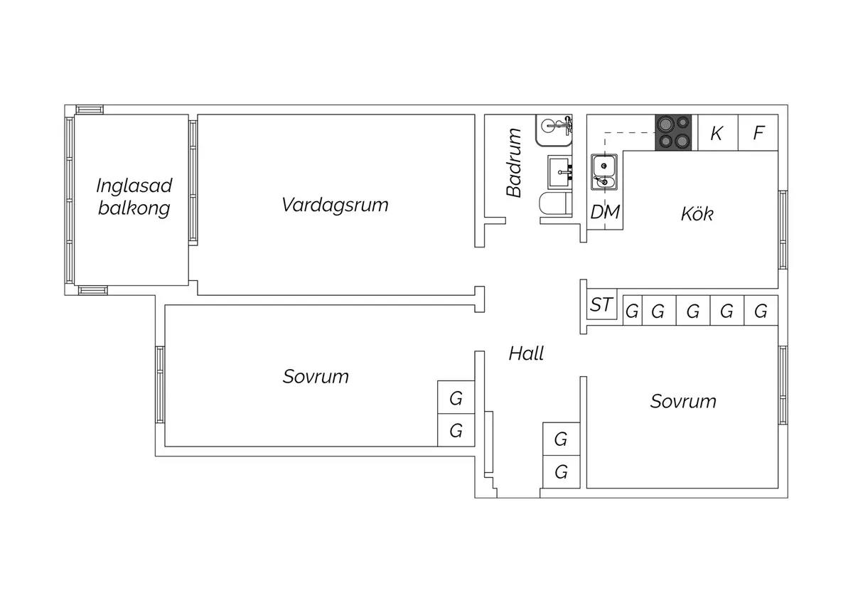 Planritning för Sikvägen 23