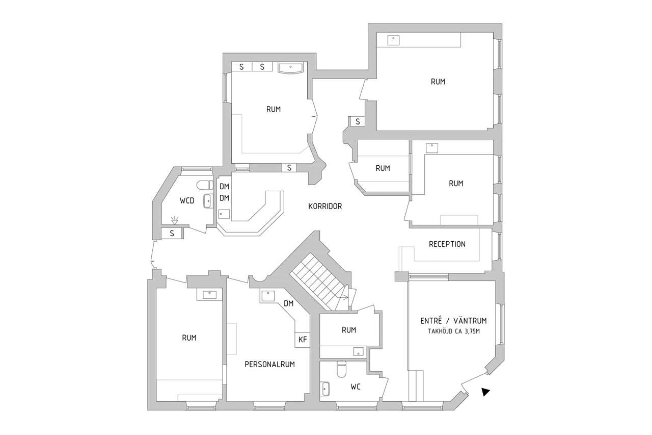 Floor plan for Styrmansgatan 45,juridisk person, läkar/tandl