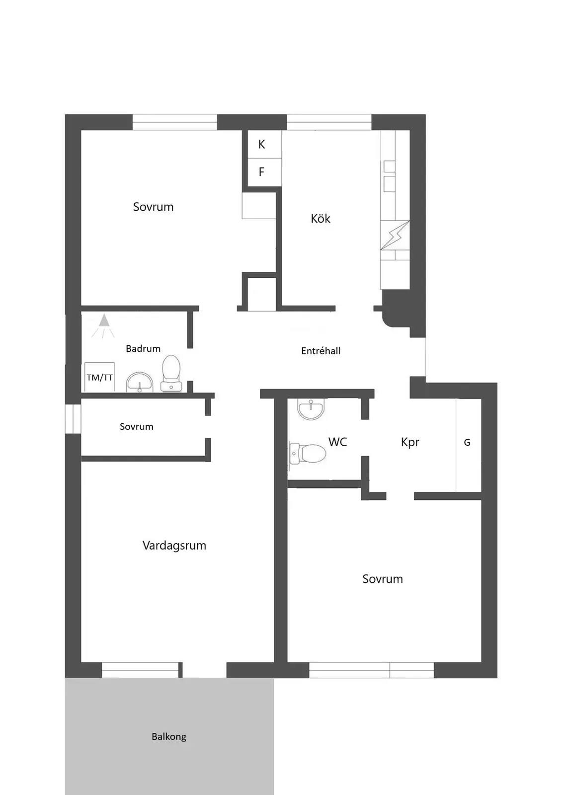 Planritning för Vasagatan 26A