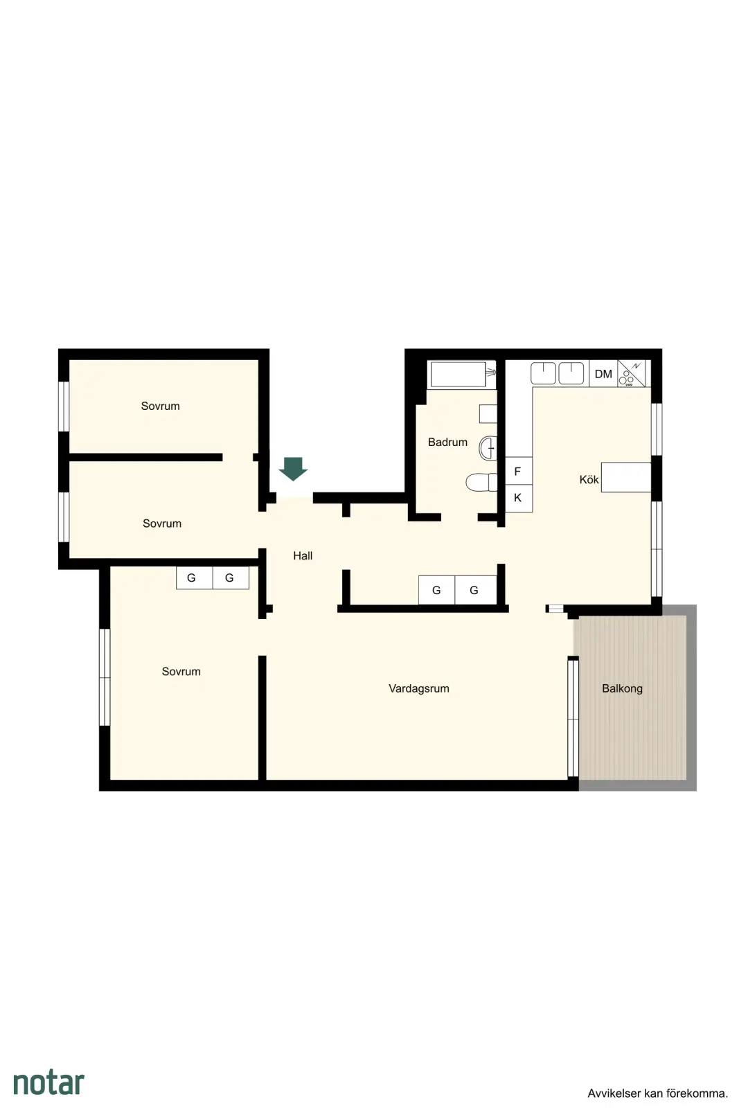 Floor plan for Vallavägen 143