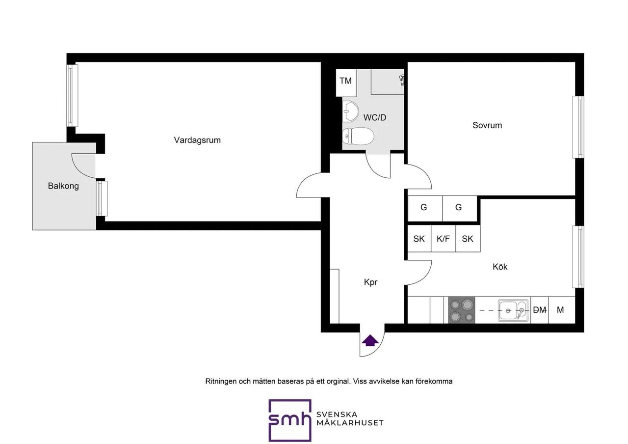 Planritning för Spånehusvägen 62K