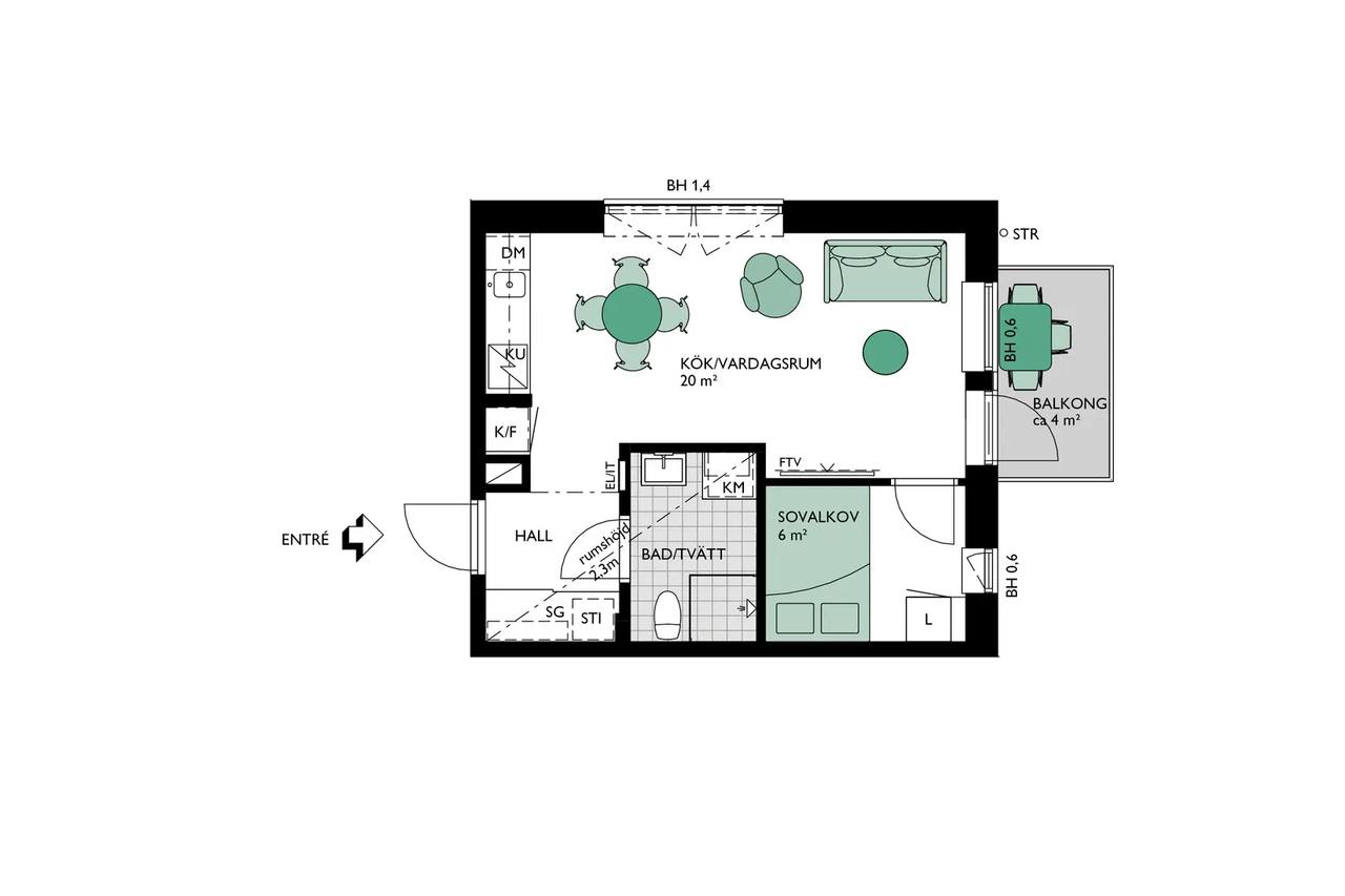 Floor plan for Morängatan 5