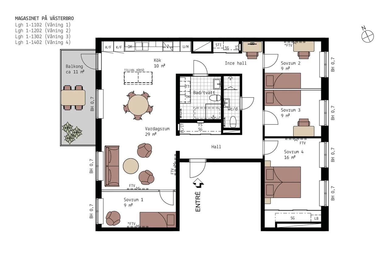Floor plan for Amagergatan 4