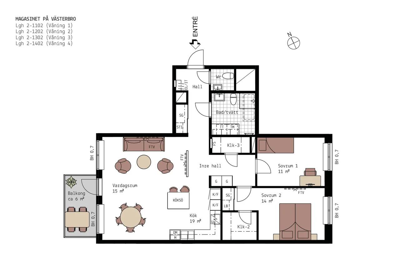 Planritning för Amagergatan 2