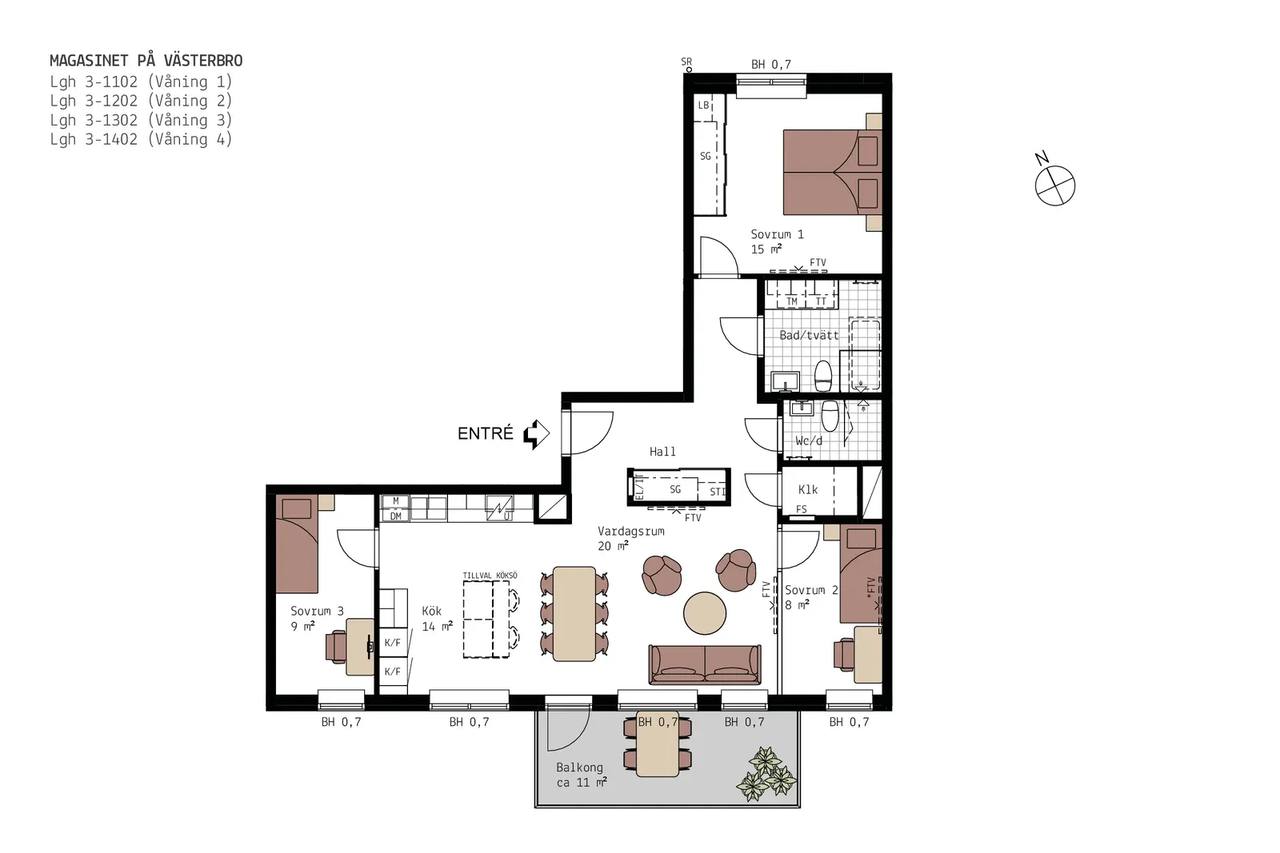 Floor plan for Öresundsvägen 19
