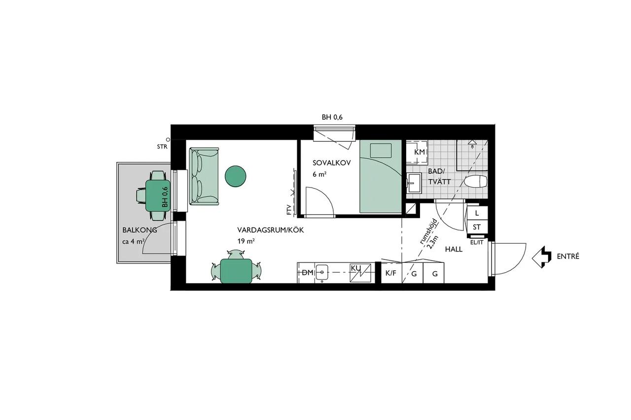Floor plan for Morängatan 5