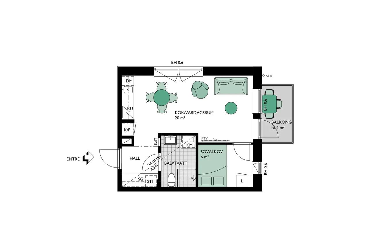 Floor plan for Morängatan 5