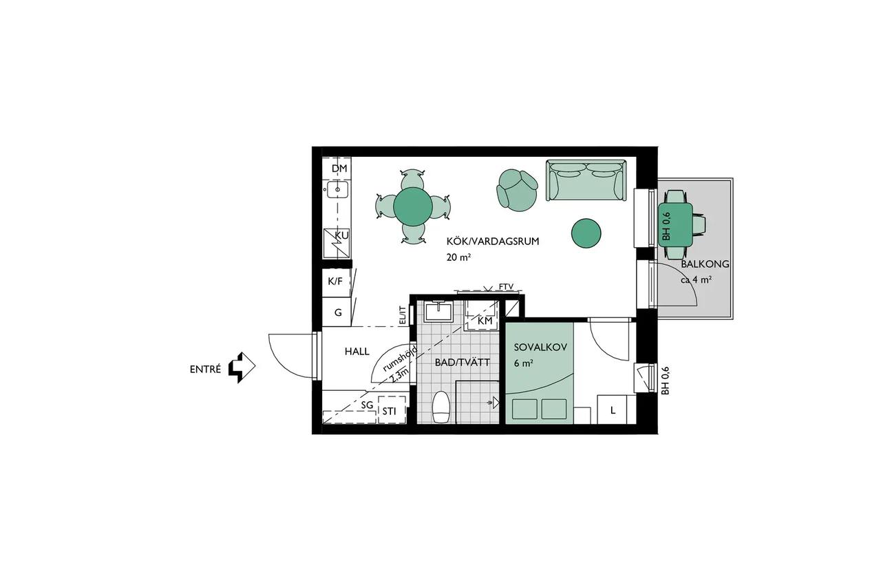Floor plan for Morängatan 5
