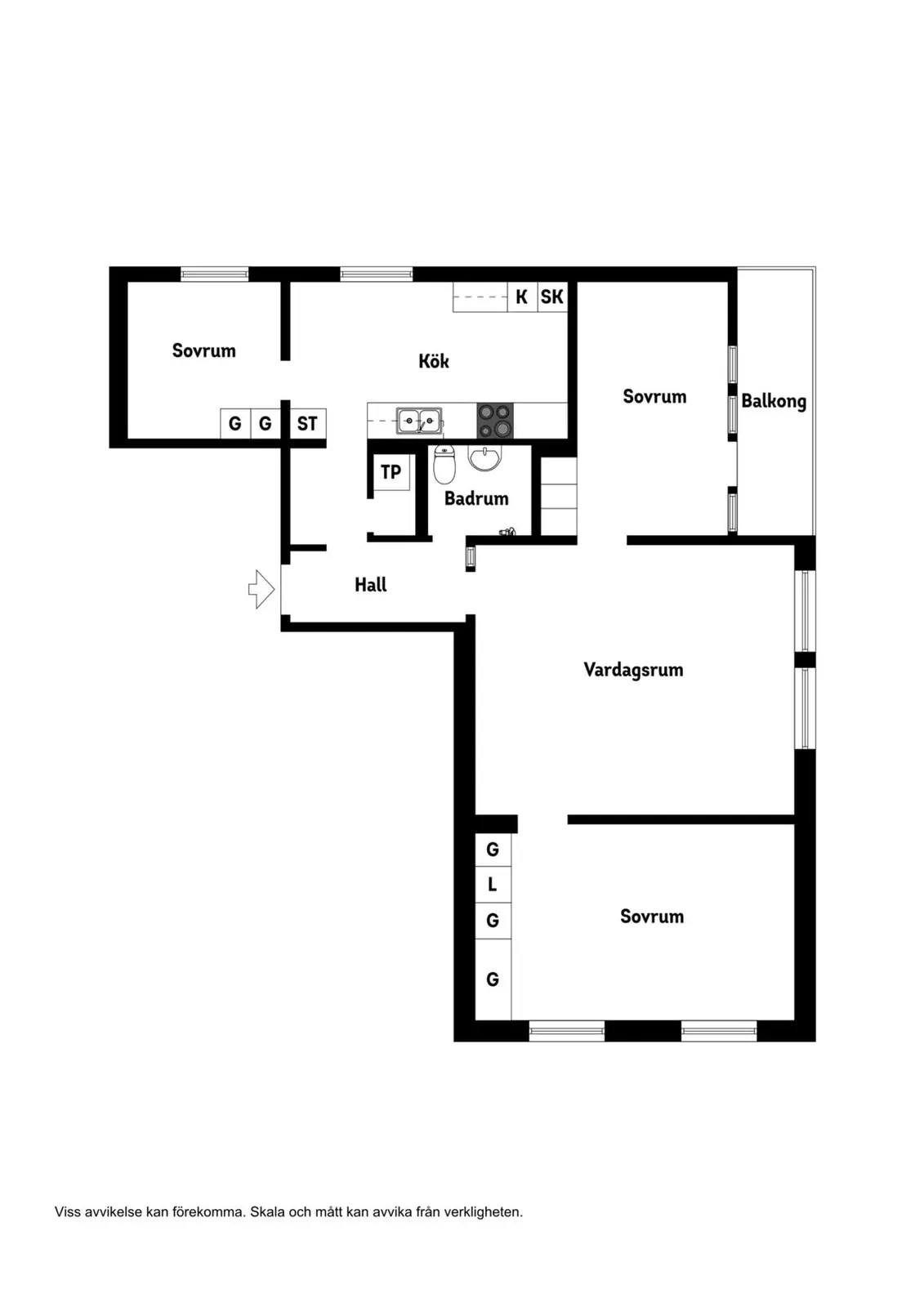 Planritning för Kyrkvärdsplan 4