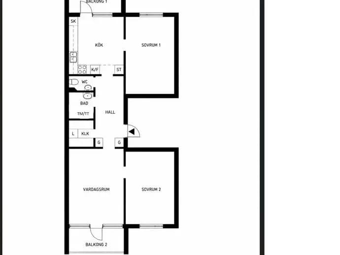 Floor plan for Grimstagatan 44